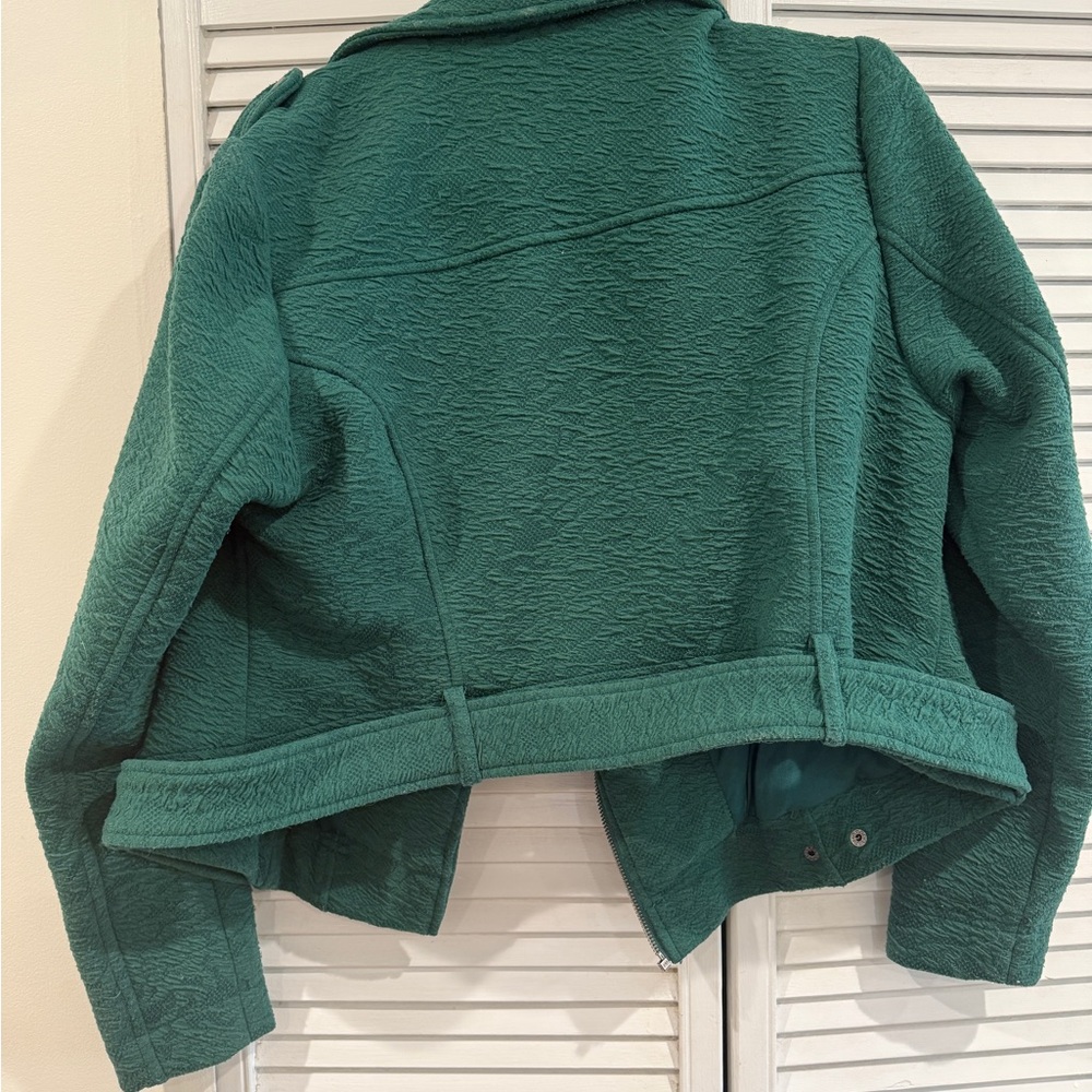 Green moto style jacket